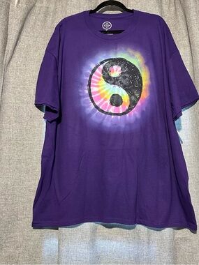 DOM Ying Yang Purple Tie-Dye Short Sleeve Tee, 3XL